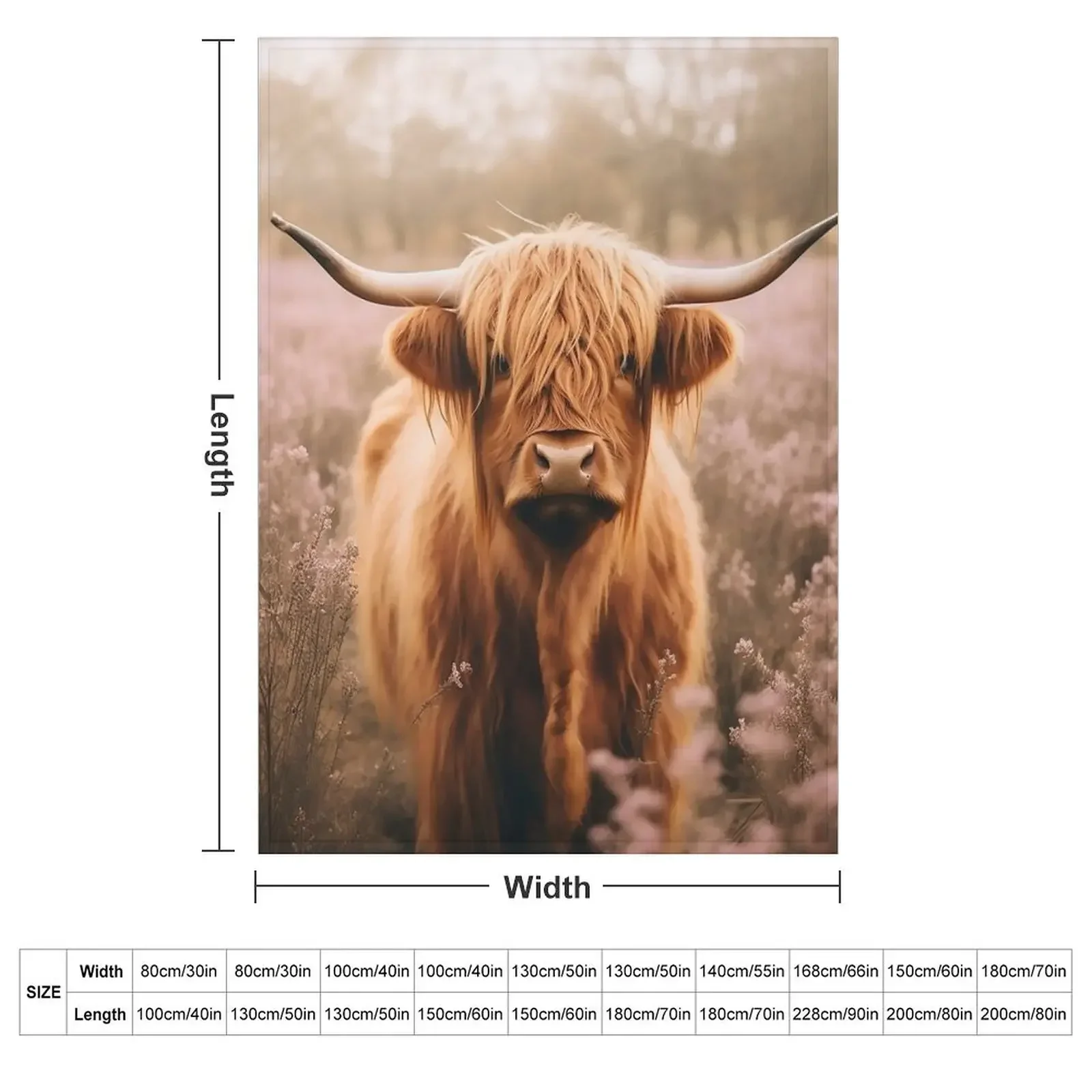 Rustic Boho Highland Cow Tote Bag by NoarusRainbowLand - Cute Country Style Throw Blanket
