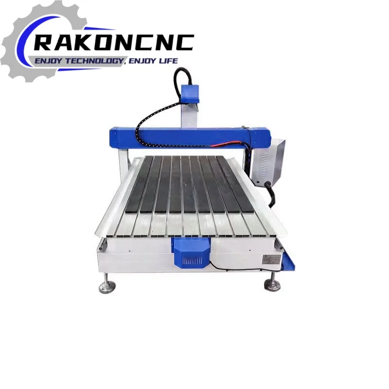 Heavy Duty Iron Cast Frame Mini Desktop 6060 6090 9012 6012 CNC Machine With Rotary Axis for Aluminum Brass Wood MDF Acrylic PVC