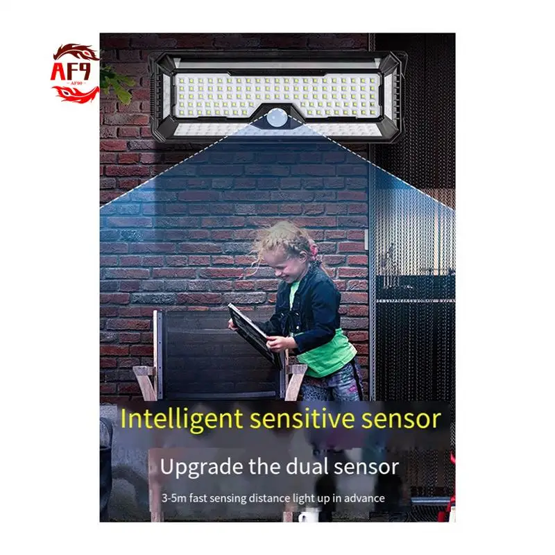 

AF90-Solar Outdoor Lights, 4000LM 202 Светодиодный уличный светильник с датчиком движения, IP65 Водонепроницаемые солнечные наружные фонари с 4 широкими углами