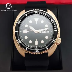 Business Men's Luxury Casual Watch, NH36 Movement, Water Resistant, Aseptic Dial Green Glow at Night, 45mm Rose Gold Watch