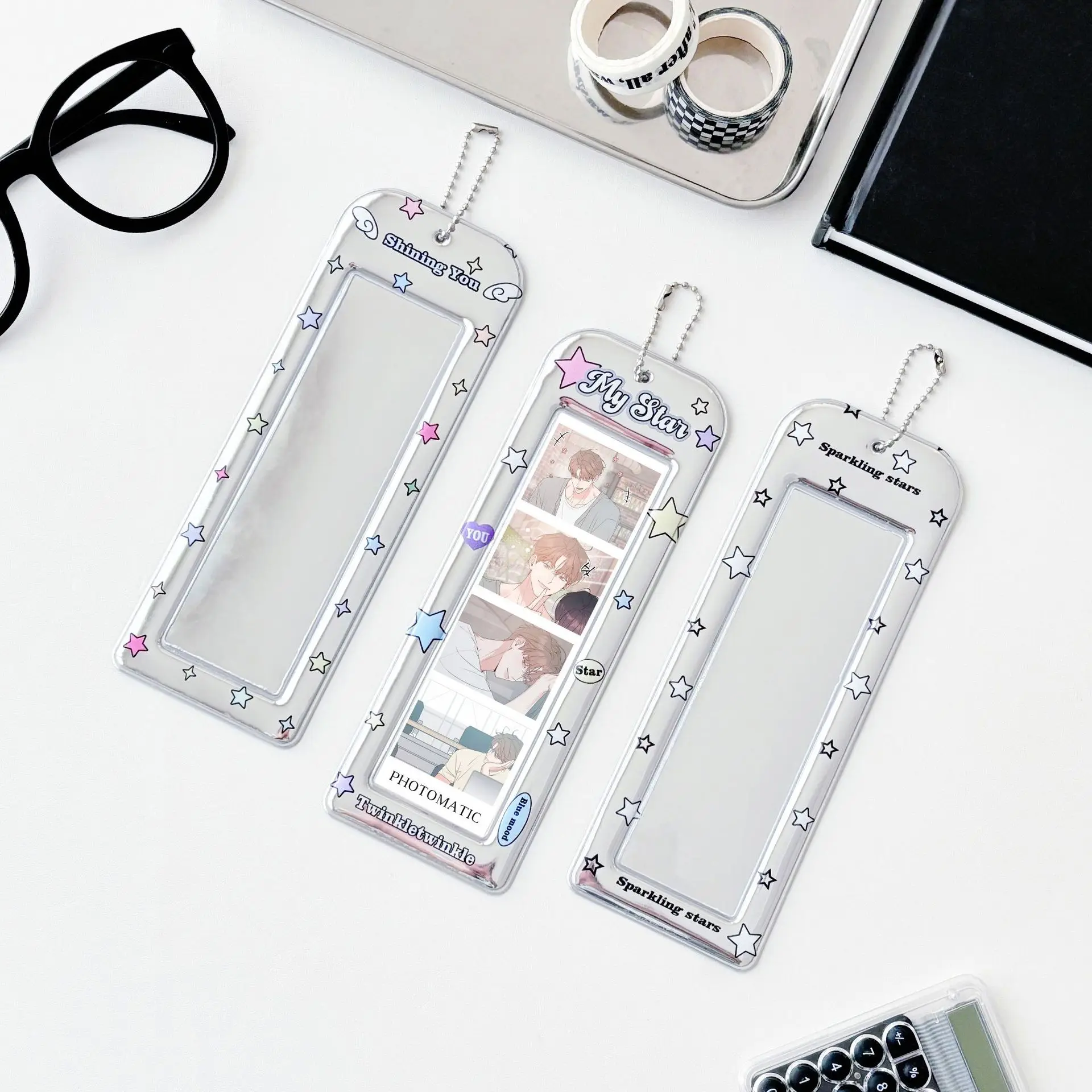 PVC Star Photo Booth Frames - Cartoon Photo Booth Album For 2x6 Inch Photo Strips Wedding Album 2 x 6 Bookmark Holder