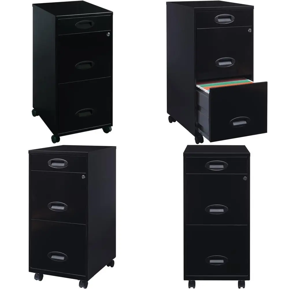 

Vertical 3-Drawer Lockable Metal Filing Cabinet, Pre-Assembled, Movable, Letter Size, Suitable for Home and Office Use