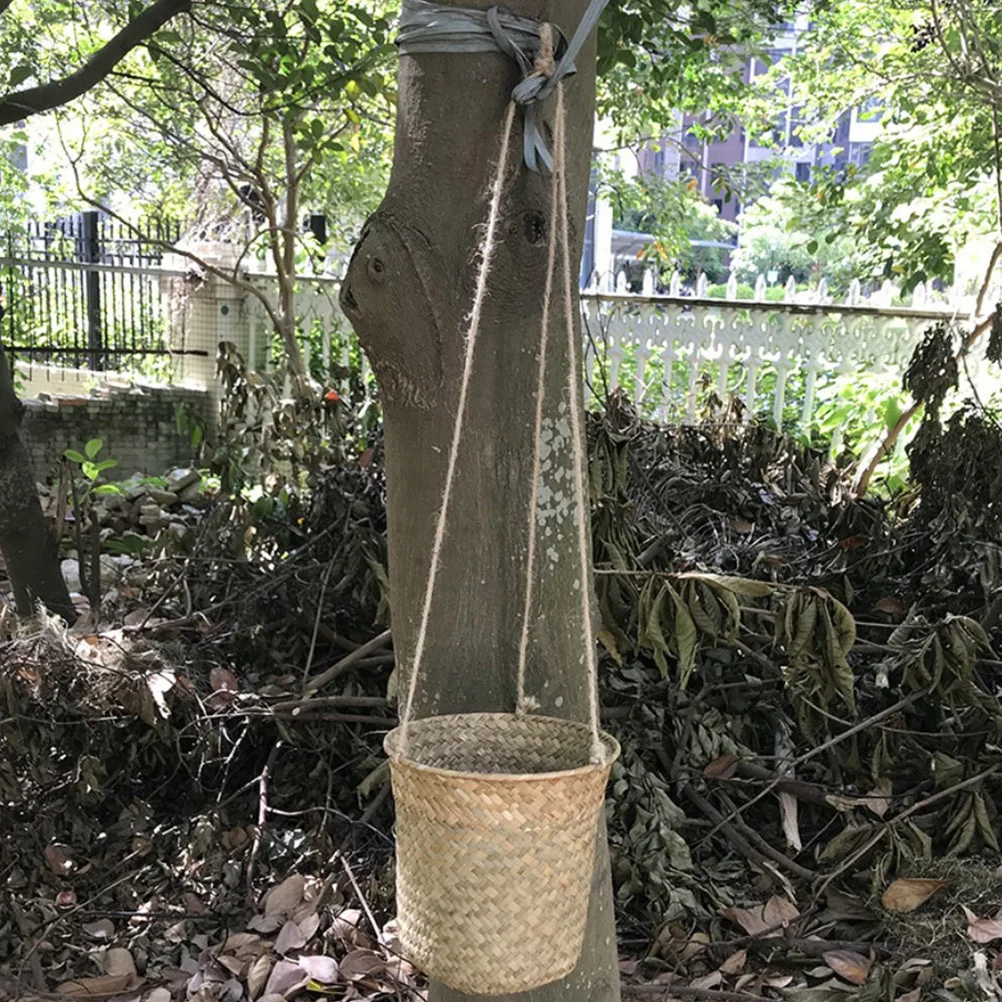 

2Pcs Natural Flower Basket Woven Rattan Flower Vase for Home Decoration and Long-Term Reusable Use Weaving Storage Basket