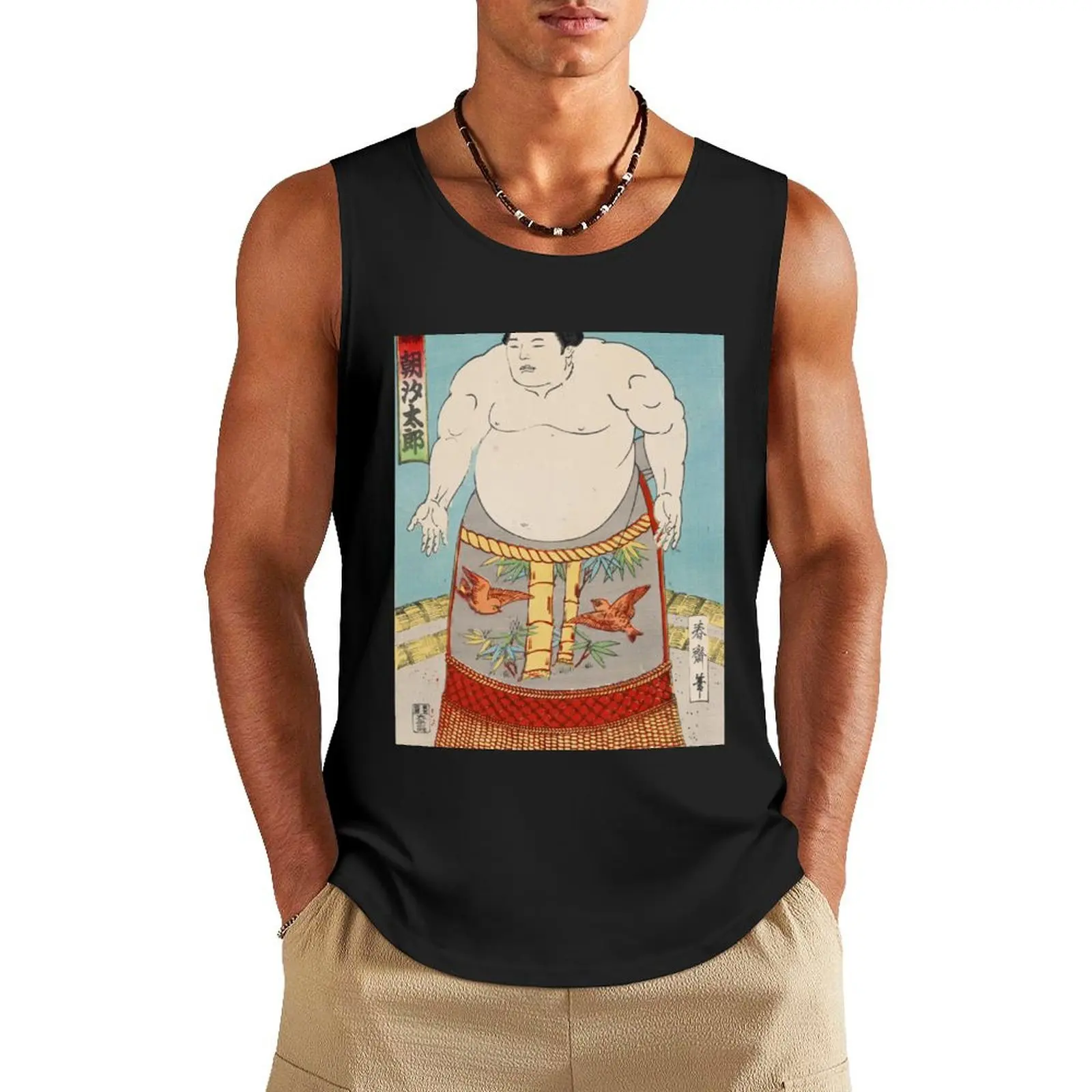 Sumo wrestler Asashio Taro Tank Top bodybuilding man anime top