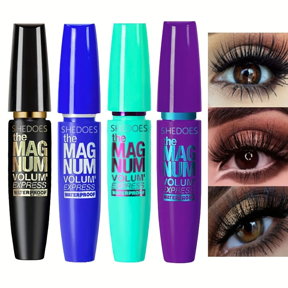 Mascara nero 4D per ispessimento, allungamento, arricciatura, mascara in fibra liquida impermeabile, trucco Mac impermeabile