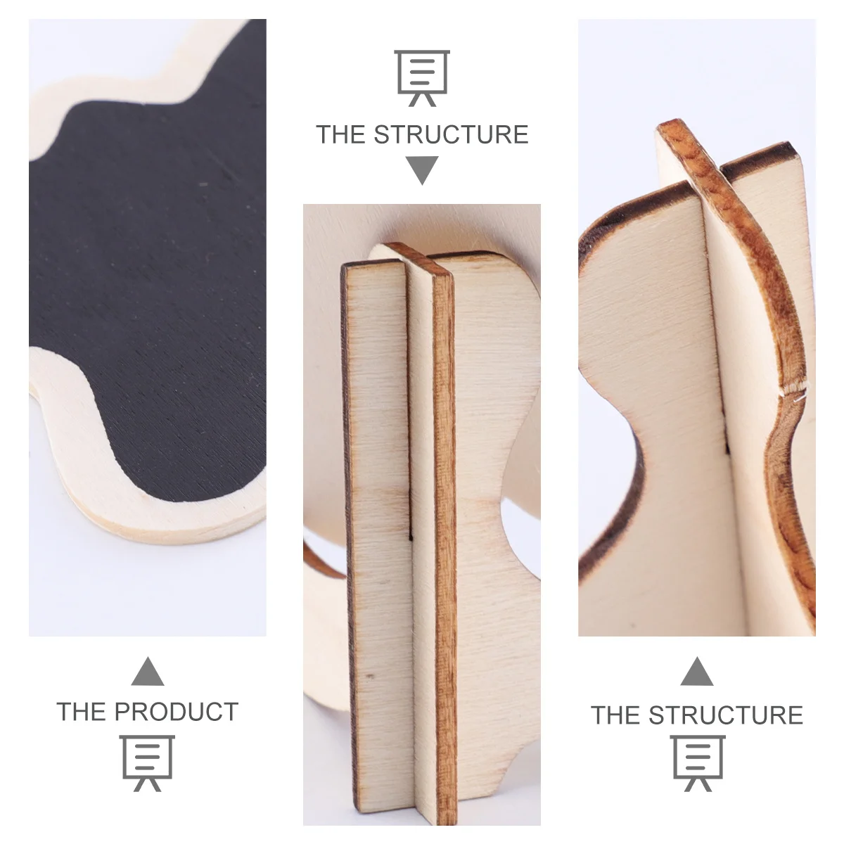 10 قطعة السبورة الصغيرة فراشة نمط أسود خشبي رسالة مجلس سطح المكتب زخرفة حفل زفاف لافتات حديقة النبات الديكور #5