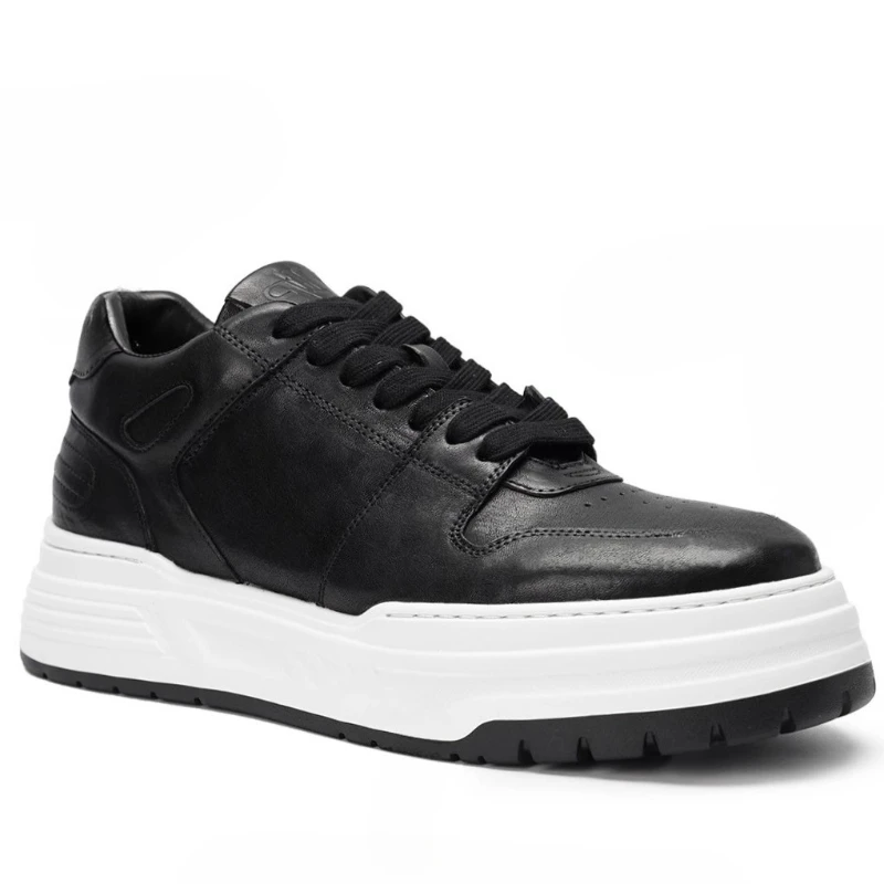 

Horse Leather Hand Sewn Platform Shoes for Men's Retro Horsehide Casual Shoes Genuine Genuine Leather Lightweight Board Shoes