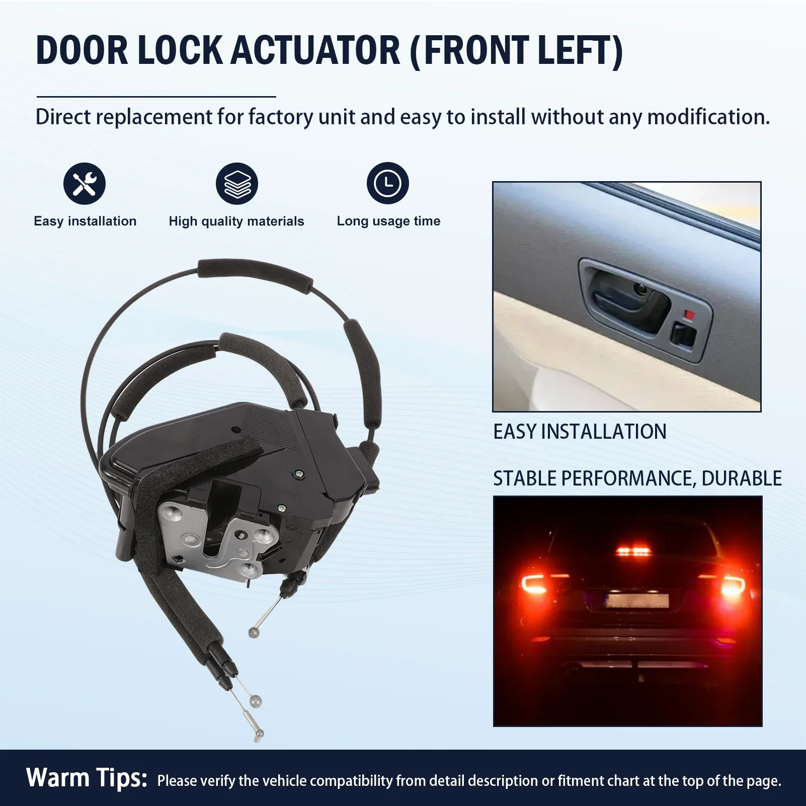 

Привод защелки дверного замка 805015EE1A, совместимый с автомобилями Nissan — Versa 2020 2021 2022 2023 2024, передняя левая сторона водителя