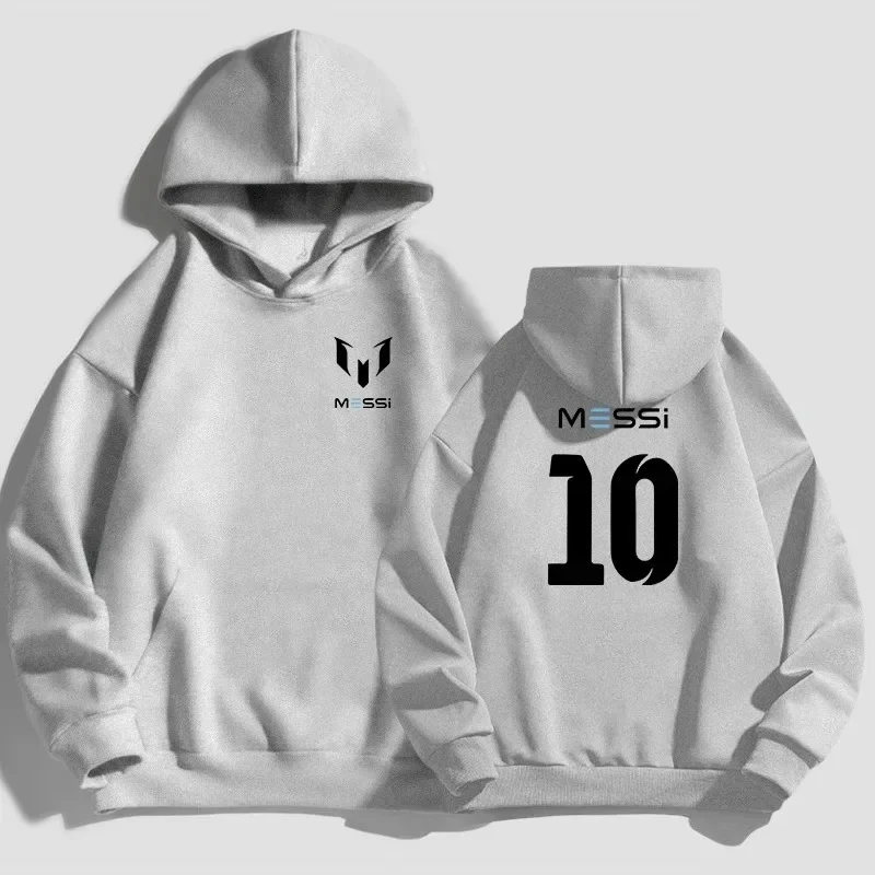MESSI-Sudadera con capucha estampada de algodón, ropa deportiva sencilla de Color sólido de alta calidad, jersey sencillo a la moda para parejas, sudadera holgada de calle