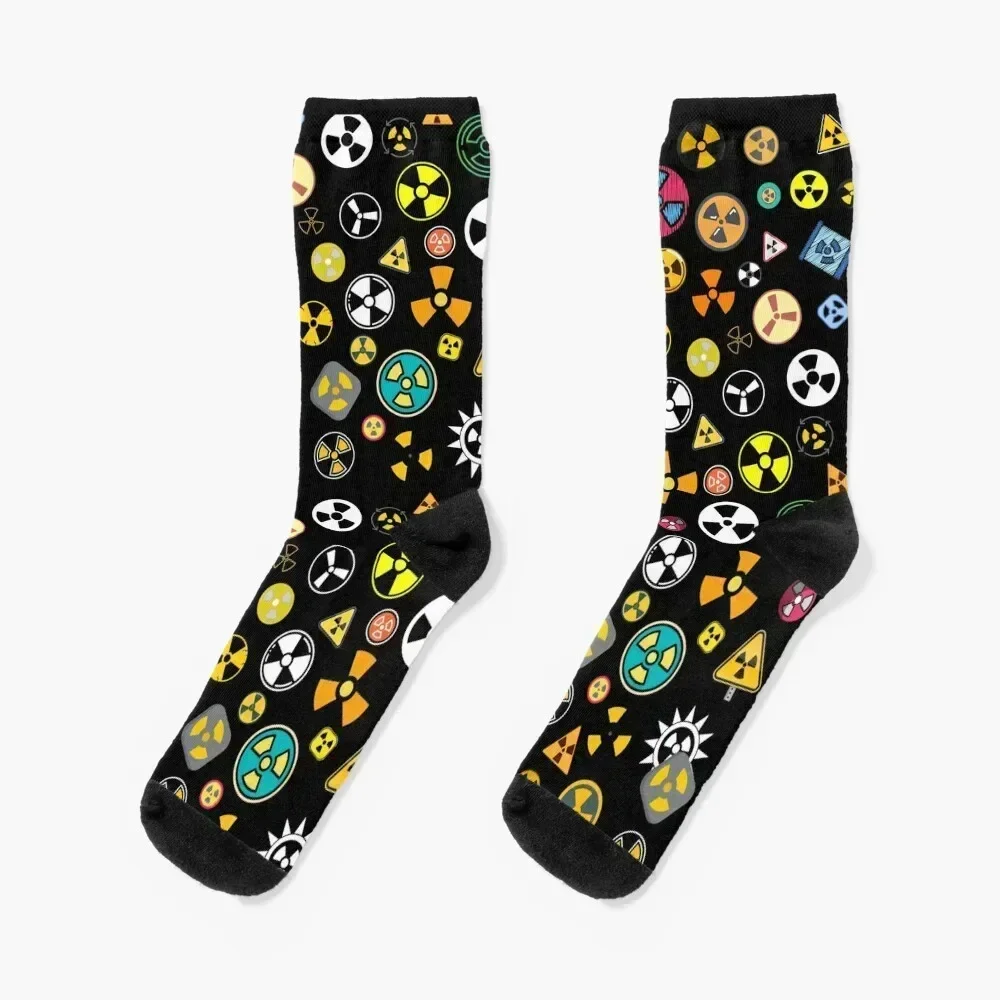 

Radiation Warning Symbols Socks Stockings compression gift hiking floor Socks Male Women's