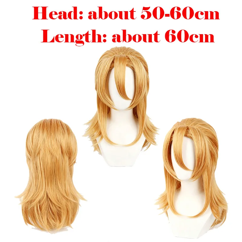 Diego Brando Wigs Cosplay Wig Anime JOJO Roleplay Costume Accessories Headwear Hair Carnival Halloween Party Props Man Headgear view 6