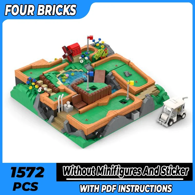 

Moc Building Bricks Street View Model Working Mini Golf Course Technology Modular Blocks Gifts Christmas Toys DIY Sets Assembly