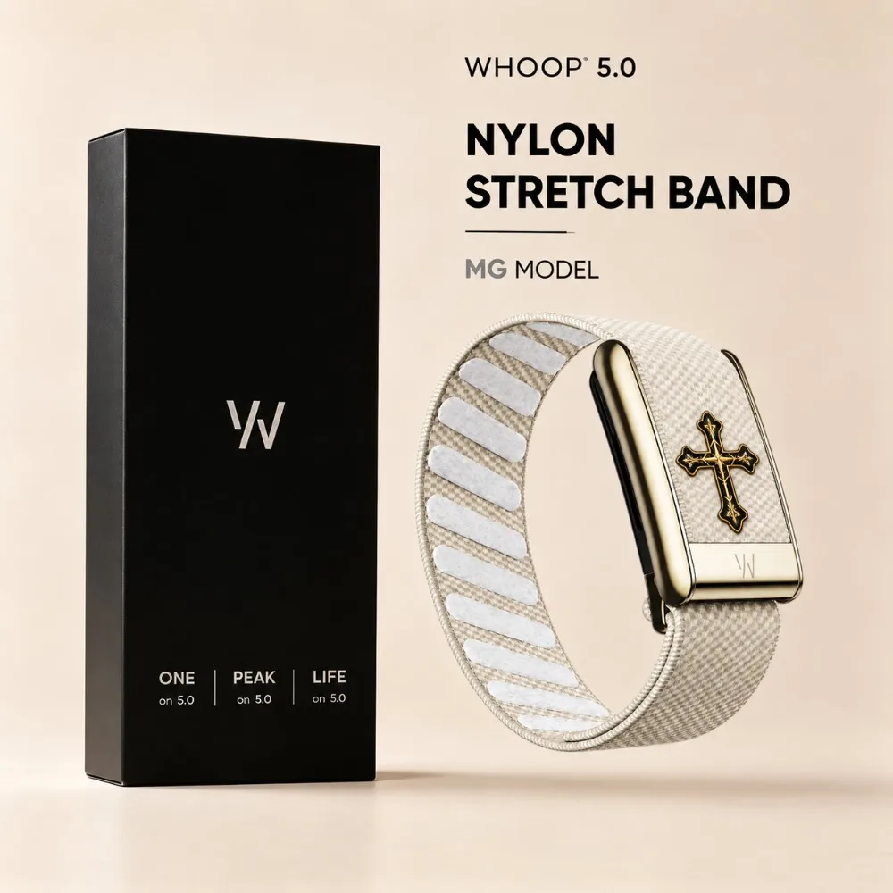 Compatible with WHOOP MG Nylon Woven Replacement Wristband Metal U-Buckle Sport Strap Fitness Fashion Accessory