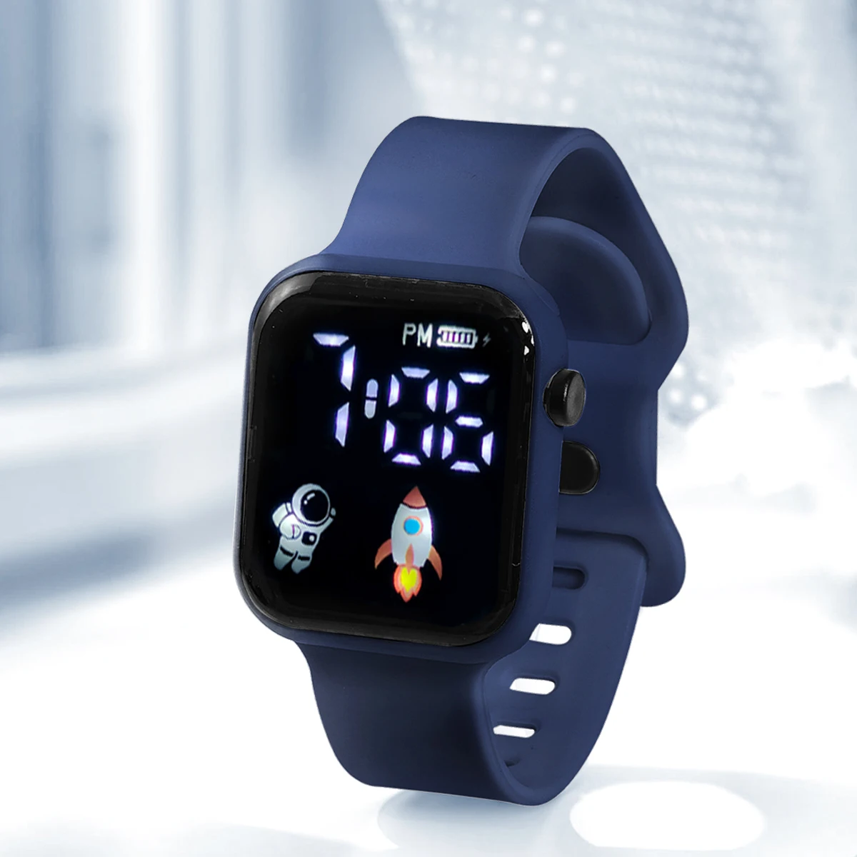 New Student Smart Watch Men's and Women's Astronaut Rocket Touch Screen Sports Electronic Watch Children's Festival Gift