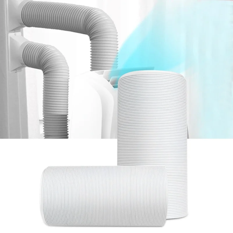 Stretchable 2m PP AC Exhaust Pipe Heat Resistant Clockwise Thread Thickened Steel Corrugated Duct