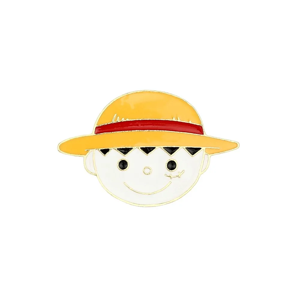 One Piece Cartoon Brooch Anime Action Figure Luffy Zoro Sanji Pins Enamel Jewelry Backpack Clothes Brooch Children Birthday Gift