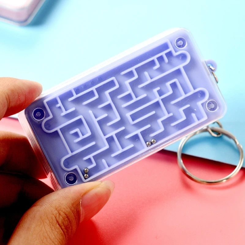 Mini calculadora com fivela chaveiro, calculadora bolso estudante com brinquedo labirinto, mini calculadora básica 8