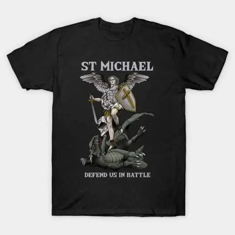 Saint Michael the Archangel defend us in battle T Shirt S 5XL Fast Shipping