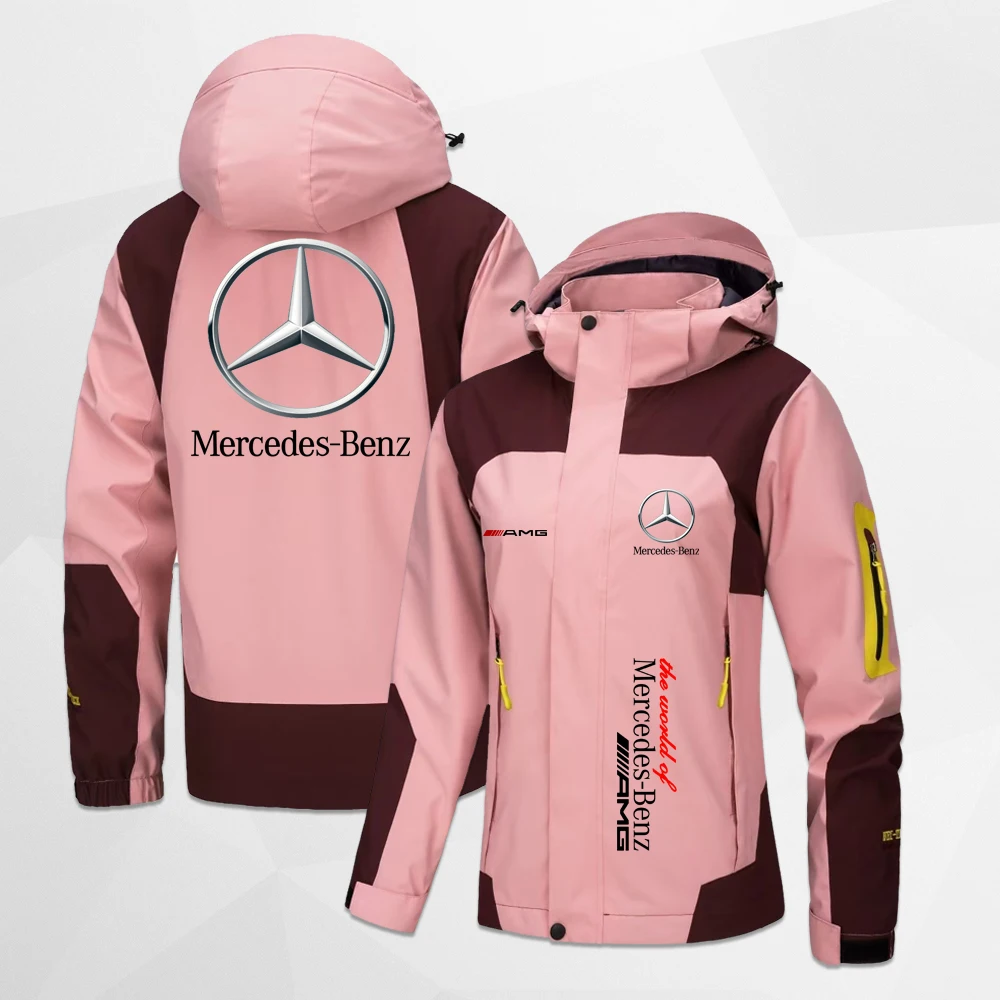 2024 men\'s and women\'s Mercedes Benz men\'s and women\'s autumn and winter cycling jackets, outdoor sports and leisure jackets