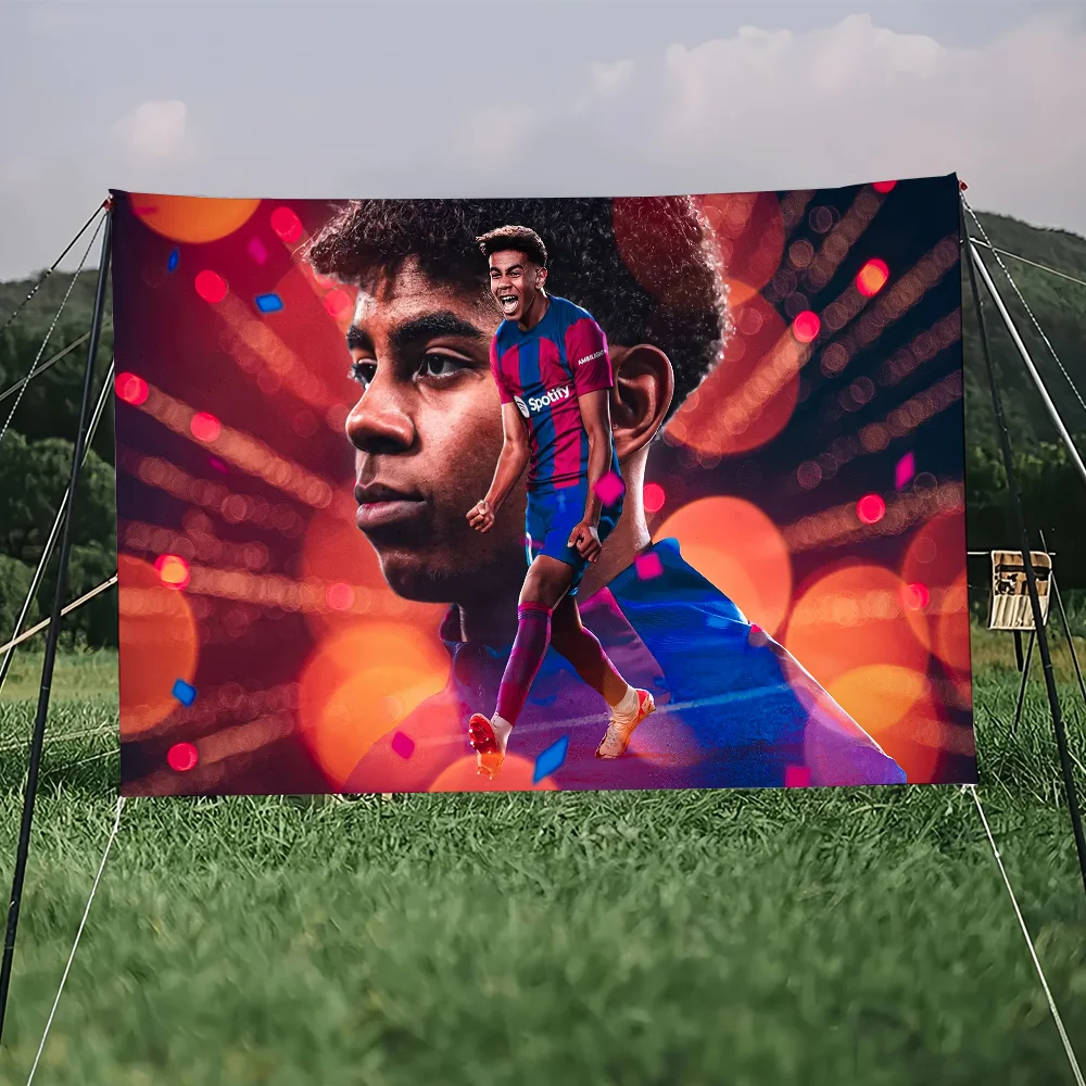 العلم ل Y-YamalS-ES الفن الخيال العلمي غرفة ديكور المنزل L-LamineS-ES كرة القدم الجدار الشنق ديكور المنزل راية #3