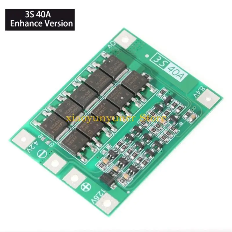 P9JB Portable 3S 40A Lithium Battery Management Module Protective Board for Enhances Safety and Performances Green