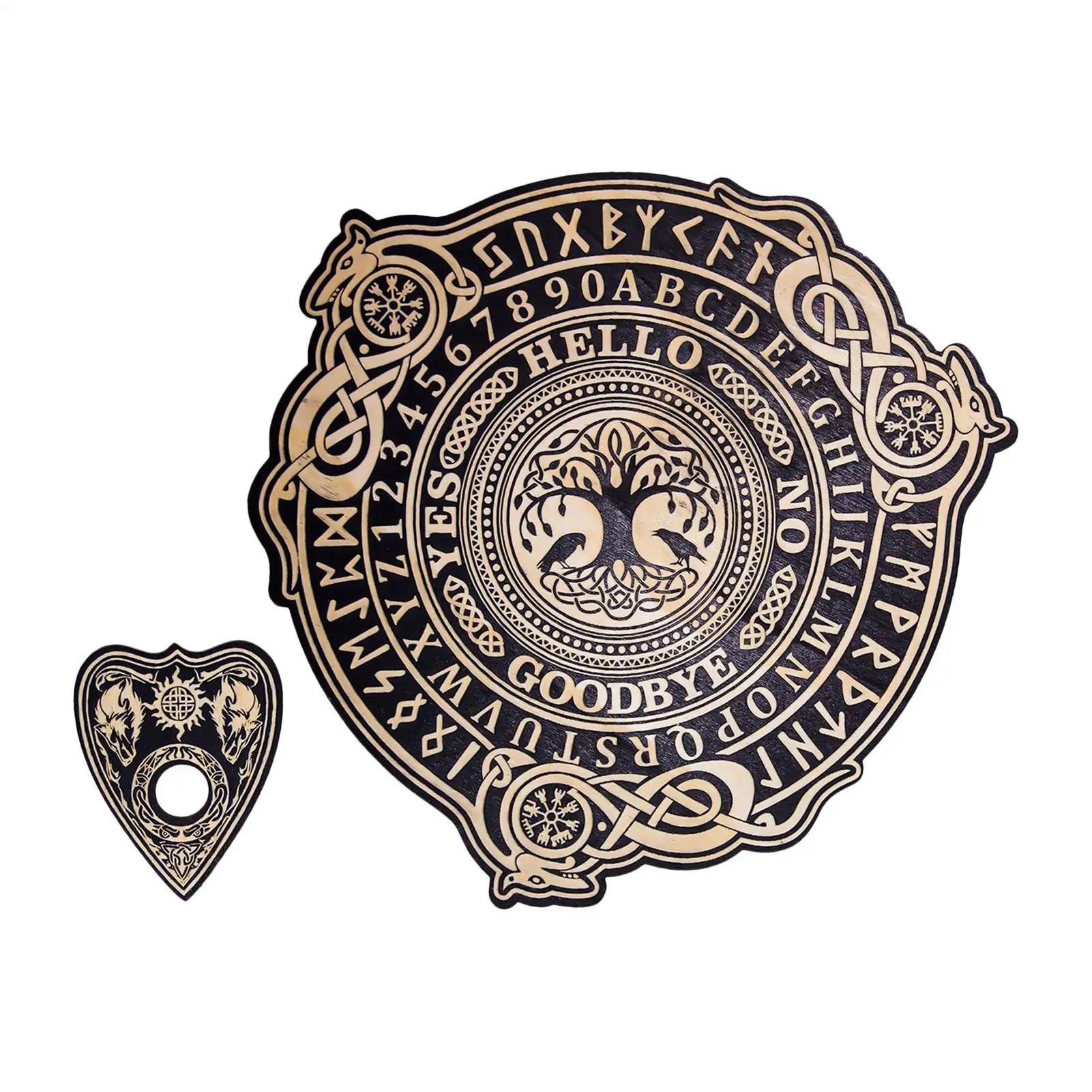 لوحة Ouija لوحة عرافة خشبية محفورة لوحة سحرية مجموعة لوحة ساحرة مستلزمات مذبح الويكا #6