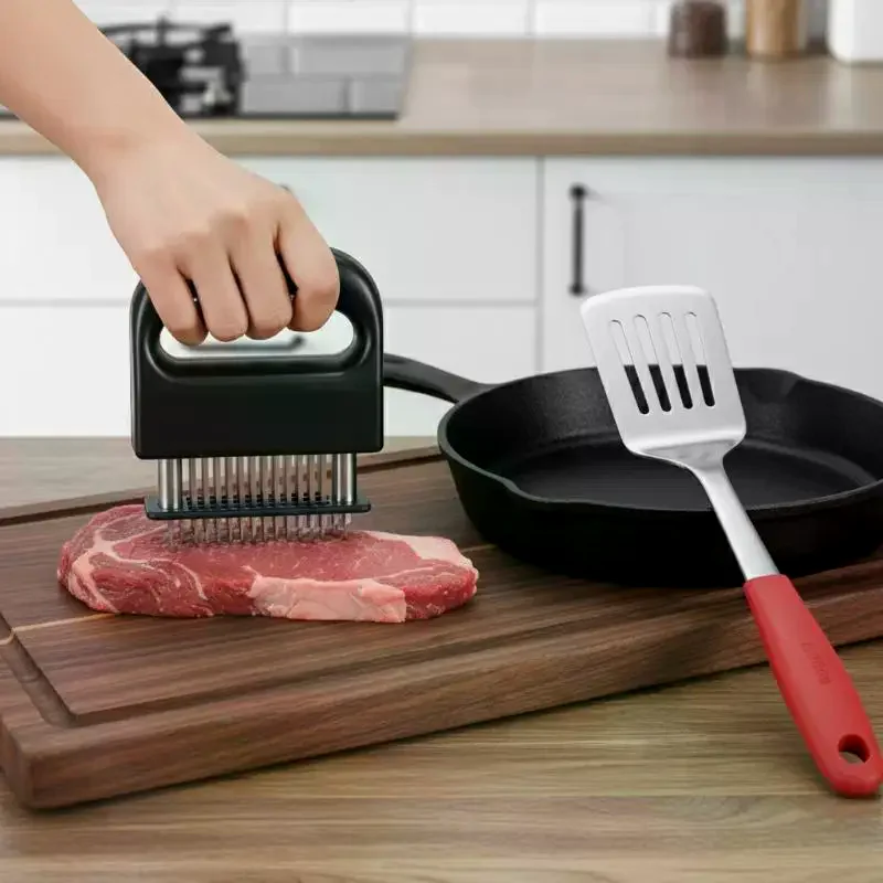 Stainless Steel Meat Tenderizer 48 Needles Beef Steak Breaker Hammer Kitchen Cooking Tool BBQ Grilling Marinade Accessories