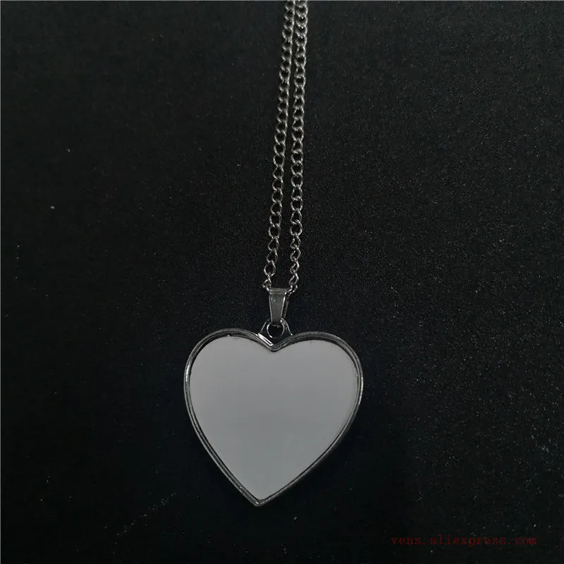 

sublimation blank heart necklace pendant two sided printing hot transfer printing consumables valentine's day 20pcs/lot