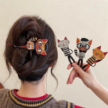 Pinces à cheveux en forme de dessin animé en forme de chat, filles pour filles, pince acrylique, porte-crabe, barrettes en épingle à cheveux, accessoires de mode pour femmes 8 meilleures barrettes à cheveux de chat en vente - No 1