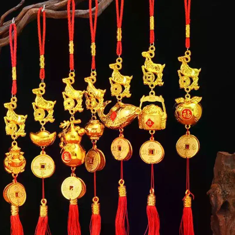 Year of Goat 2027 Chinese New Year Decor Cute Red Tassel Lucky Hanging Ornament for Office Desk New Year Gift
