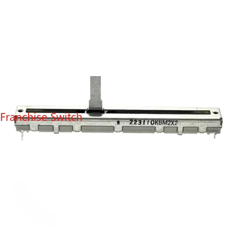 10PCS 75Double Straight Slip Potentiometer With Center Positioning 8Pins DJM800 B10KM2×2Shaft Length15
