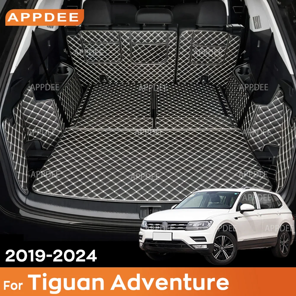

APPDEE For Volkswagen Tiguan Allspace Adventure 7-seat 2019-2024 Car Trunk Mat Cargo Liner PU Leather Full Cover Accessories
