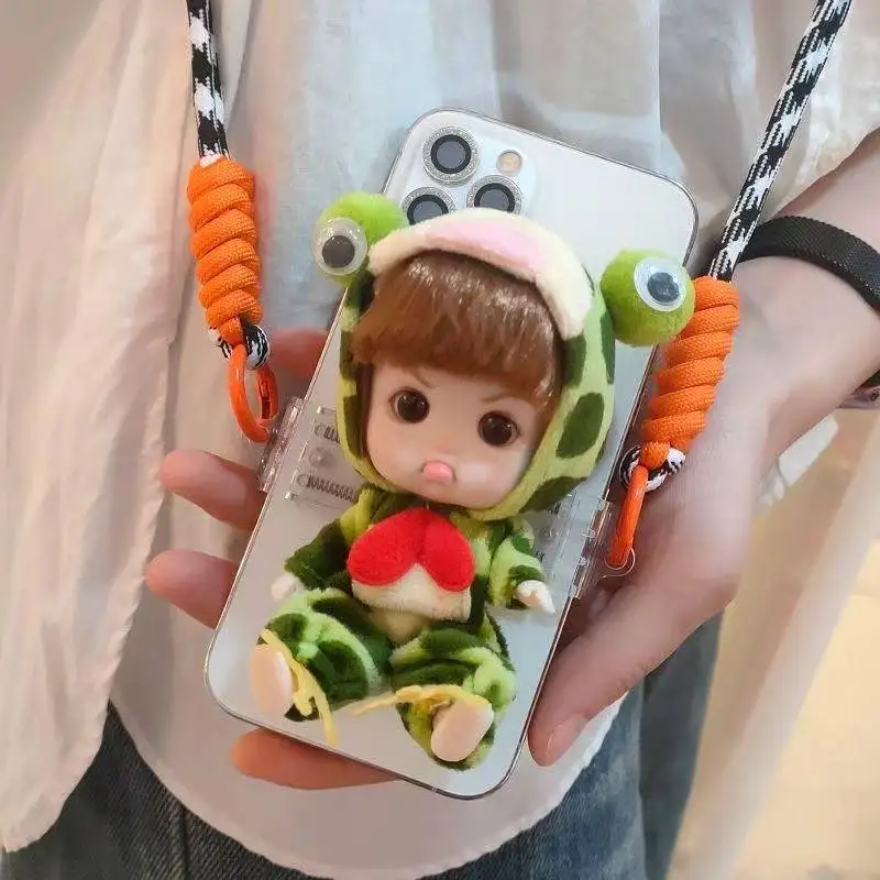 Cute Phone Strap Fashion Gifts Light Luxury Universal Mobile Phone Back Clip Delicate Cute Crossbody Removable Washable Dolls