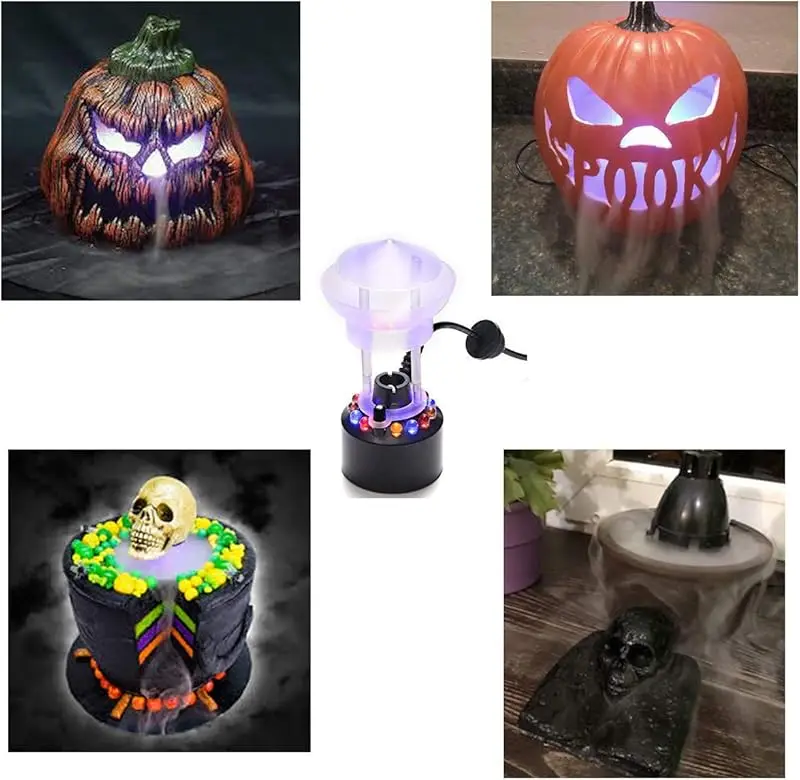 Mist Maker 12 LED Mister sisleyici su çeşmesi gölet sis makinesi elektrikli ultrasonik Atomizer hava nemlendirici ile Splash Guard