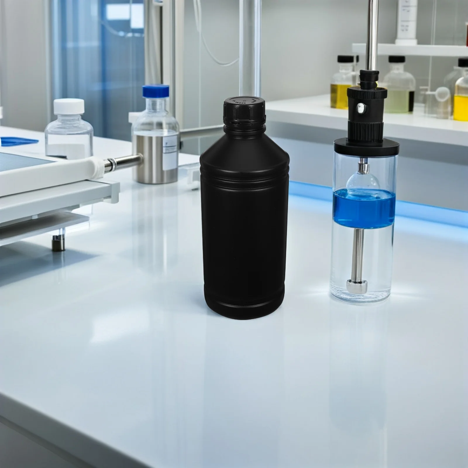 

8pcs 1000Ml Lightproof Sealing Bottles Hdpe Chemical Resistant Lab Liquid Storage Containers Reagent Sample Protection Black