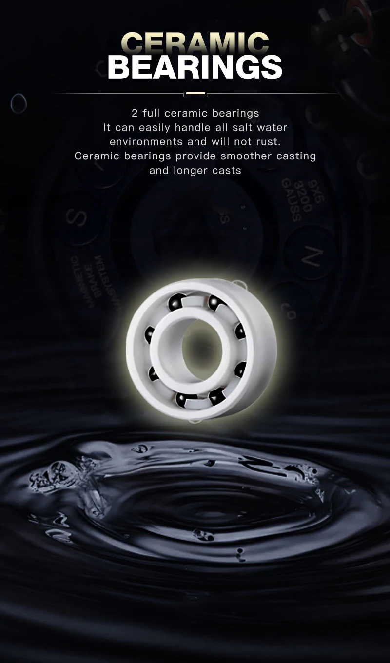Seasir P-Series Cast Pro 145 g BFS Baitcasting Angelrolle Ultraleichter Metallrahmen 7,6:1 11+1BB Drag 6 kg Süßes Salzwasserangeln – Detail 5