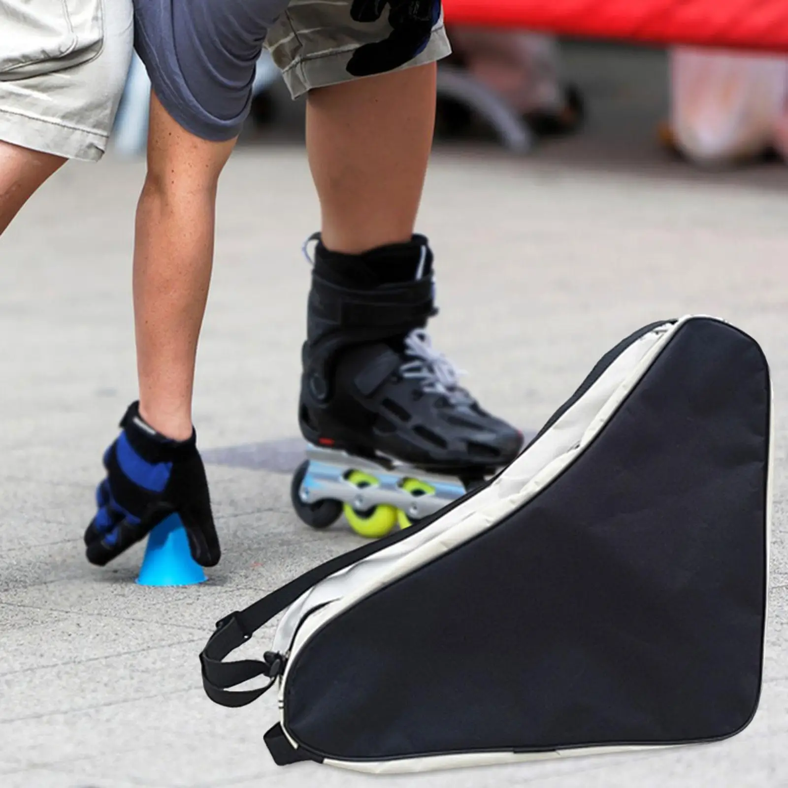 

Сумка для роликовых коньков с регулируемым ремешком и ручкой Сумка для переноски обуви для роликовых коньков Спорт на открытом воздухе Фигурные коньки