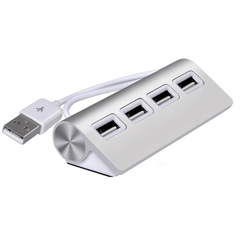 4-Port USB 2.0 Hub Splitter Type-C Portable for U Disk/ PC/Laptop Power Adapter Auminum Expanderl Dropship