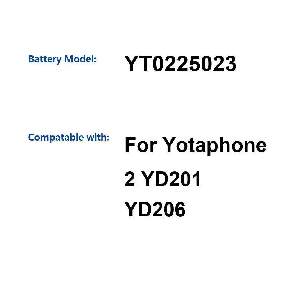 Для Yotaphone 2 YD201 YD206 Быстрая зарядка аккумулятора мобильного телефона 2500 мАч YT0225023 Для Yotaphone 2 YD201 YD206 Быстрая зарядка аккумулятора мобильного телефона 2500 мАч YT0225023