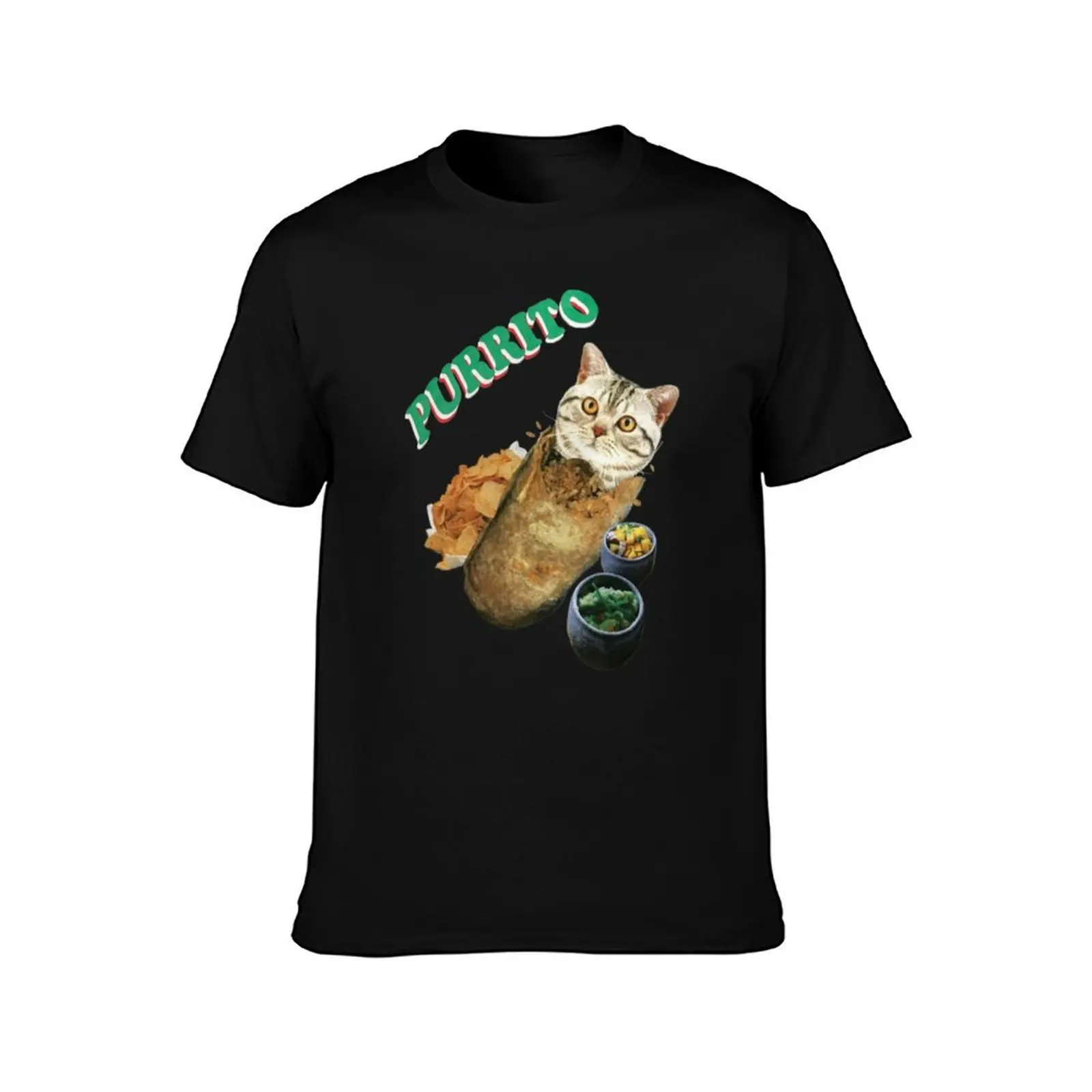 Purrito Cat In A Burrito Gift Halloween Day, Thanksgiving, Christmas Day T-Shirt anime figures oversized t shirt T-shirt men