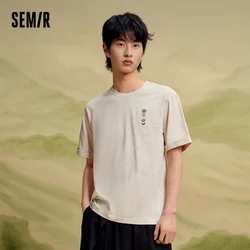 Semir 2024 Short-Sleeved T-Shirt For Men Summer New National Trend Fashion Personalized Casual Cotton Top