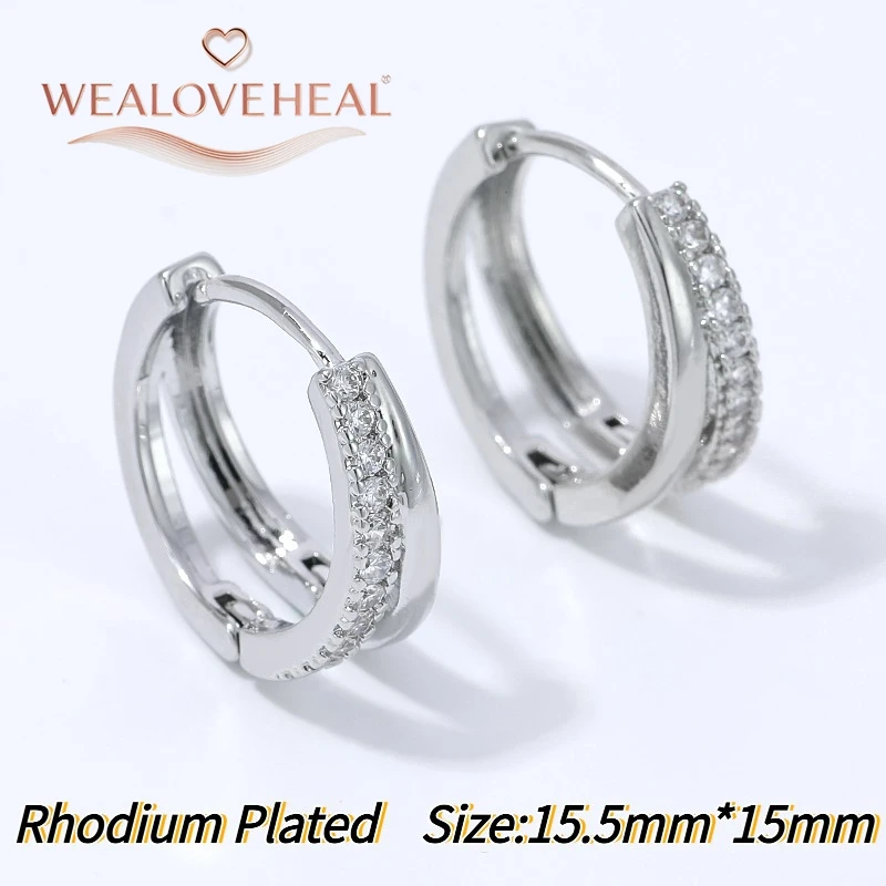 ohrringe, ohrringe damen, Klassische Prinzessinnen-Schliff CZ Huggie Creolen für Damen, 18K vergoldetes Messing, hohl, schlicht, elegant, vielseitiger Schmuck – Detail 31