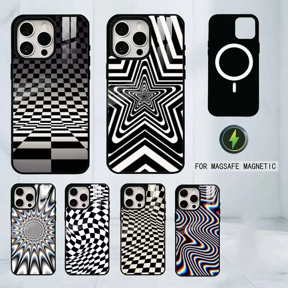 

Optical Art PPI Phone Case For iPhone17,16,15,14,13,12,11 Plus,Pro Magnetic with Magsafe Wireless Charging