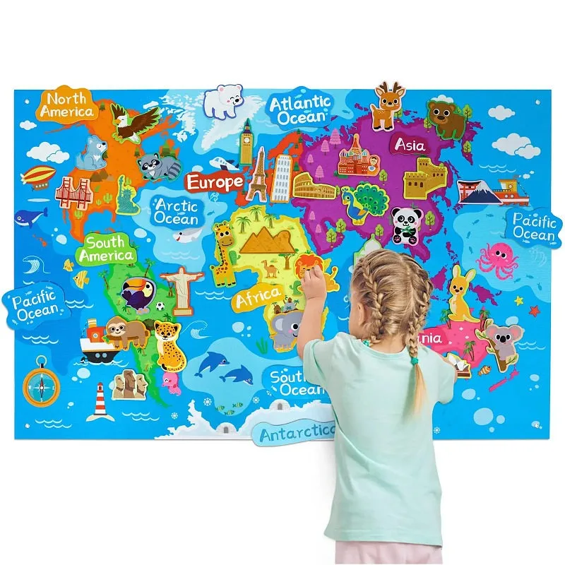 Cross-border Educational Felt Busy Storyboard DIY 3D Felt Game Board for Children's Intellectual Development and Learning