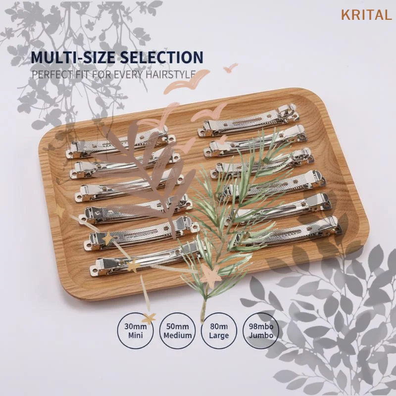 10pcs French Barrette Style Spring: Hair Clips Base Automatic Clip Blank Width Setting Bow Hairpin Supplies Jewelry Making