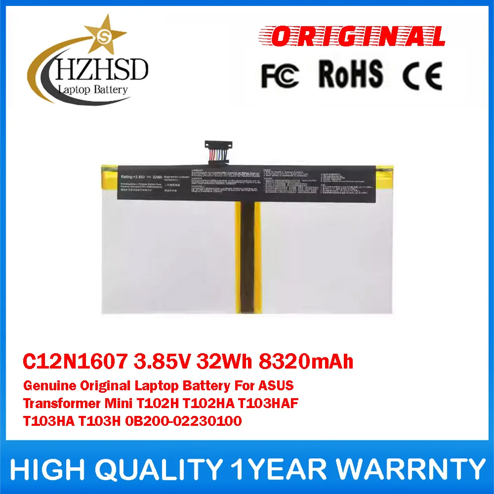 C12N1607 3.85V 32Wh 8320mAh Genuine Original Laptop Battery For ASUS Transformer Mini T102H T102HA T103HAF T103HA 0B200-02230100