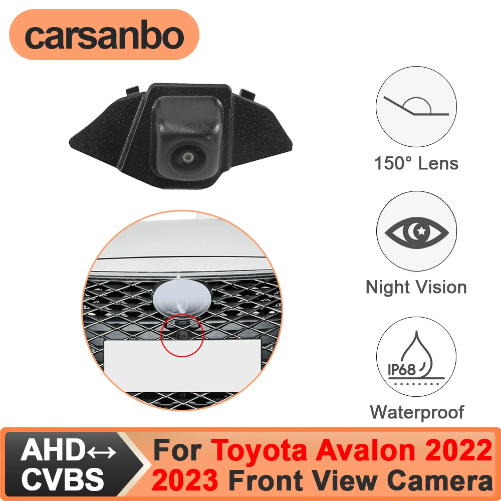 

Камера переднего вида Carsanbo для Toyota Avalon 2022-2023, OEM, CCD AHD 150 ° Водонепроницаемая фронтальная камера с объективом «рыбий глаз» и ночным видением