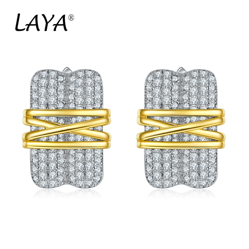 925 Sterling Silver Fashion Retro Light Gold Multi-Line High Quality  Zirconia Earrings Gift For Women's Party Exquisite Jewelry