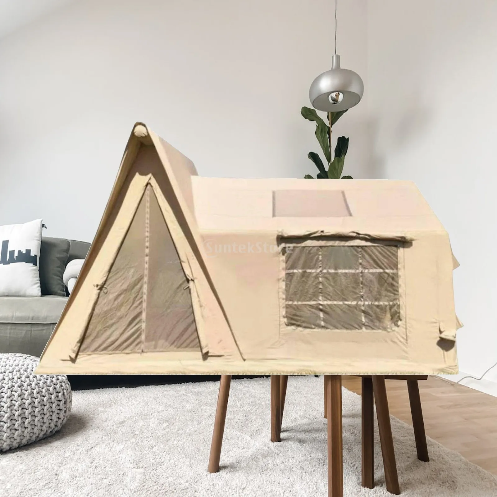 Outdoor Inflatable Tent Heavy Duty Waterproof Floor Air Frame Quick Open Large Camping Shelter Breathable for Comfort Glamping
