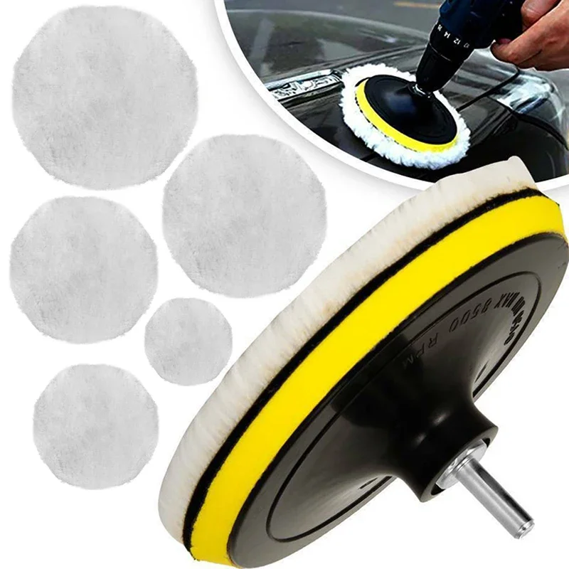 

Wool Polishing Disc Car Beauty Waxing Self-Adhesive Disc Imitated Wool Sponge Pad Auto Polisher Sponges Discs 3/4/5/6/7 Inches